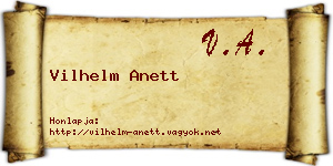 Vilhelm Anett névjegykártya