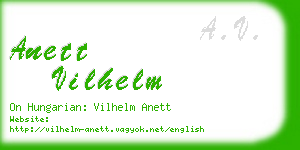 anett vilhelm business card